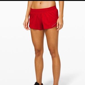 Lululemon Hotty Hot low rise shorts 2.5 inch color -red